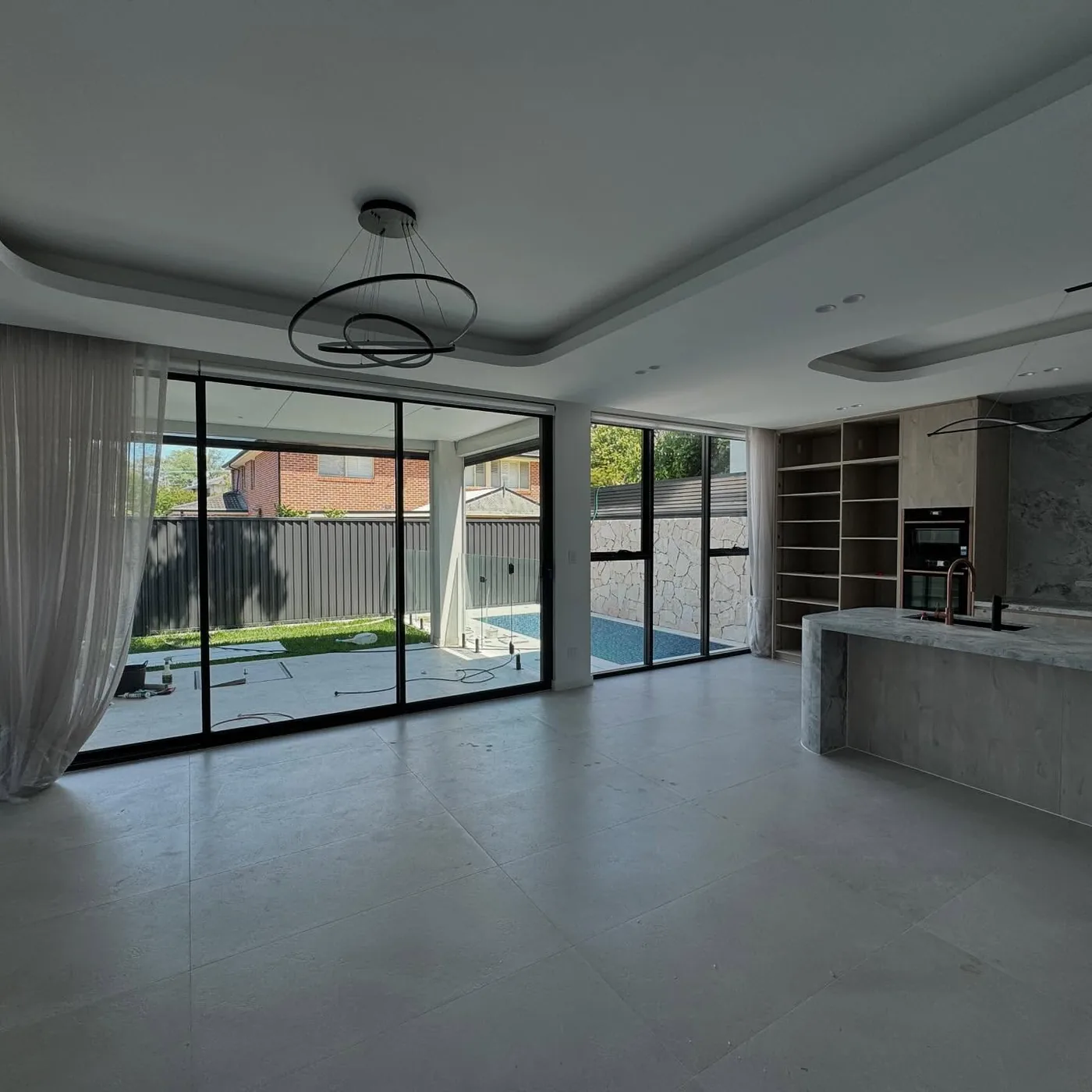 Aluminium sliding doors in a Sydney commercial interior